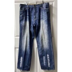 Kudeta NY Mens Size 38 High Rise Straight Leg Distressed Denim Jeans Hip Hop